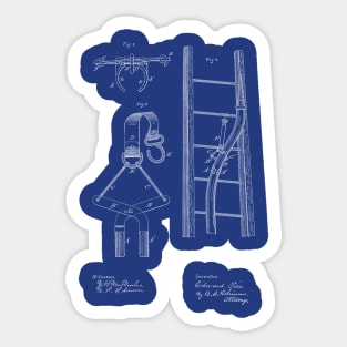 Mode for Securing Fire Hose on a Ladder Vintage Patent Hand Drawing Sticker